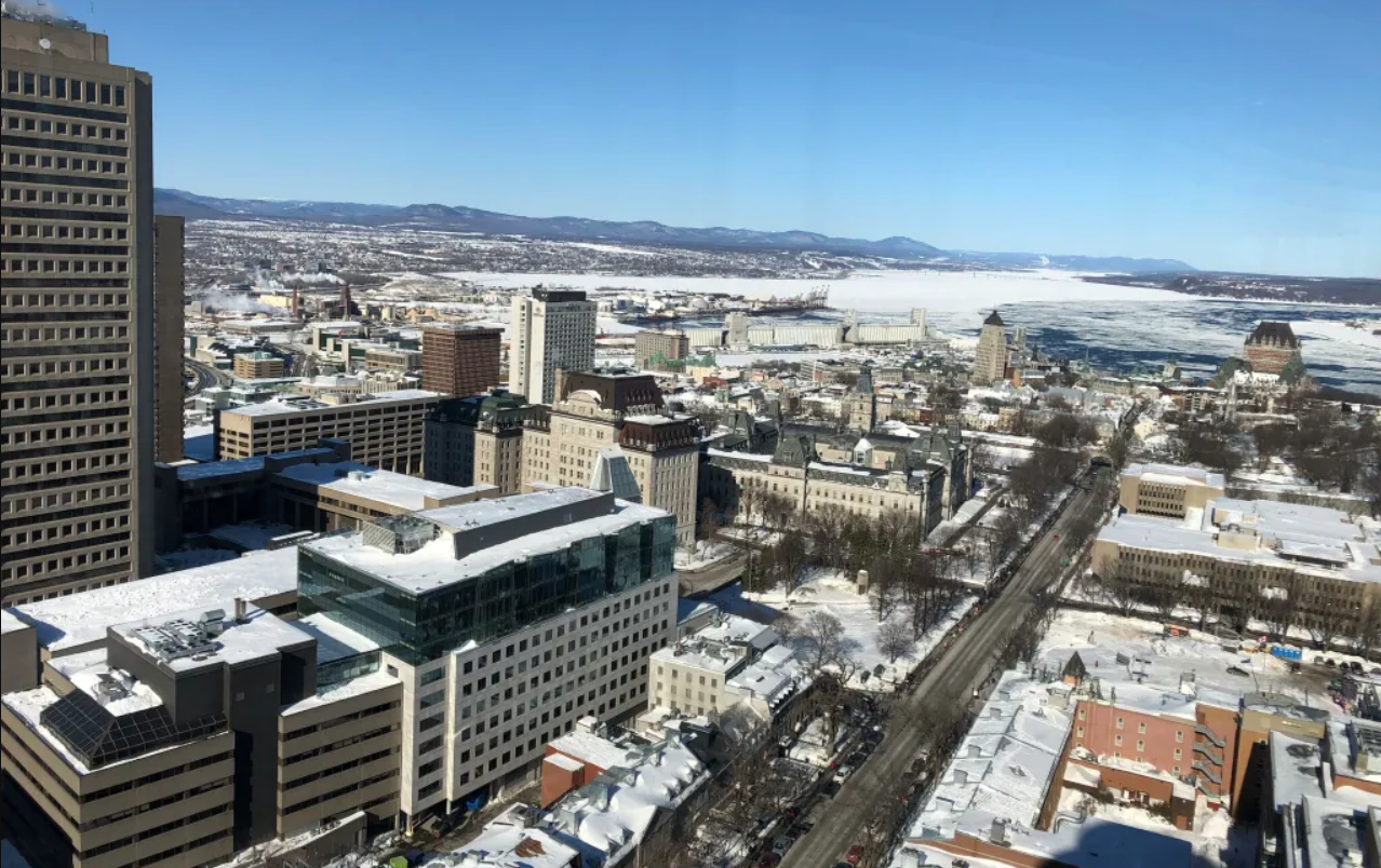 Vue région de Québec en hiver