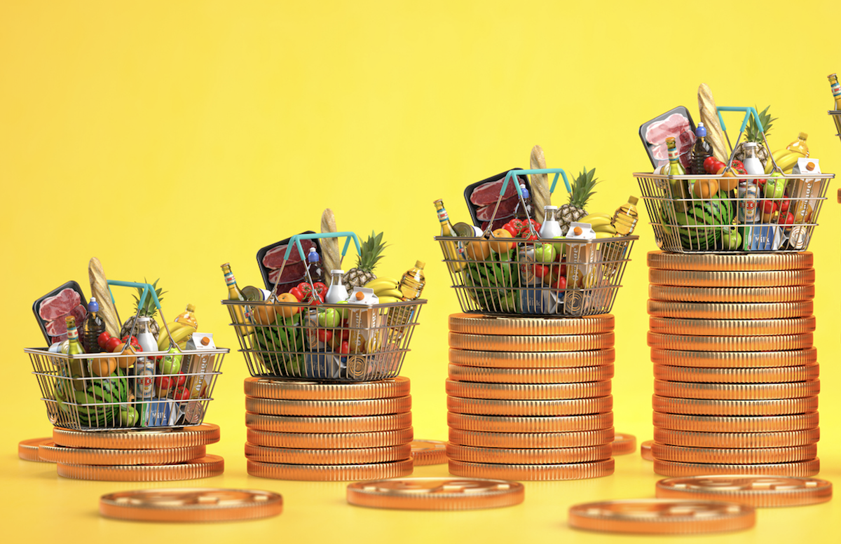 Le coût du panier d'épicerie augmente à cause de l'inflation.