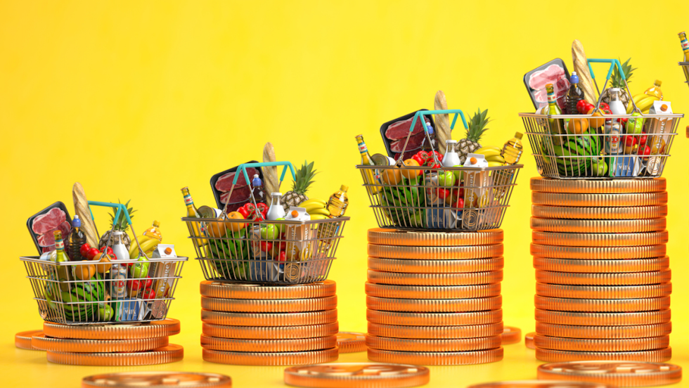 Le coût du panier d'épicerie augmente à cause de l'inflation.