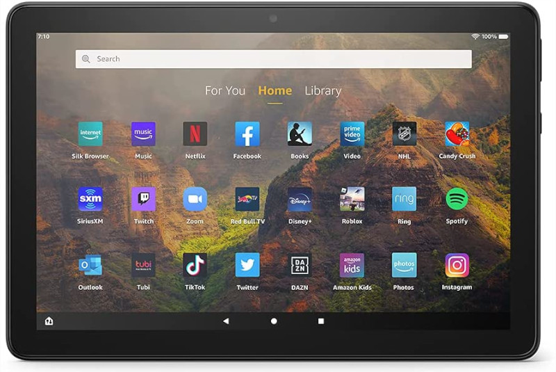 La tablette Fire HD 10 donne accès à plusieurs applications populaires pour se divertir. Tablette Amazon Fire HD édition 2021