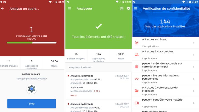 aper&ccedil;u application mobile Android Malwarebytes