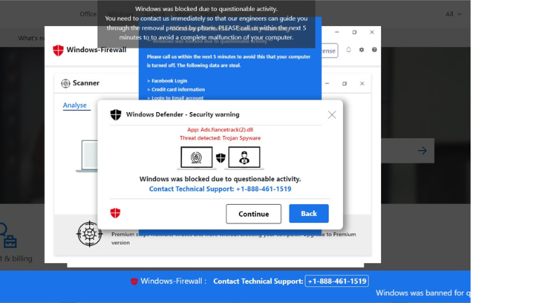 Après avoir cliqué sur une publicité infectée, une page s’ouvre et me laisse croire que mon ordinateur est gelé. aperçu fenêtre tentative fraude hameçonnage Microsoft