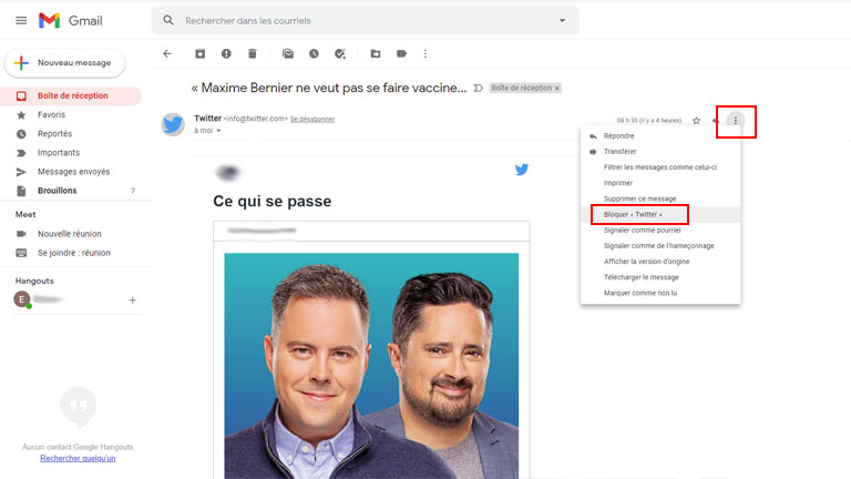Comment bloquer un expéditeur si on utilise Gmail comme hébergeur de courriels. comment bloquer destinataire indésirable gmail spam pourriel