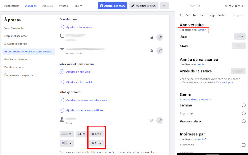 Comment masque date de naissance Facebook