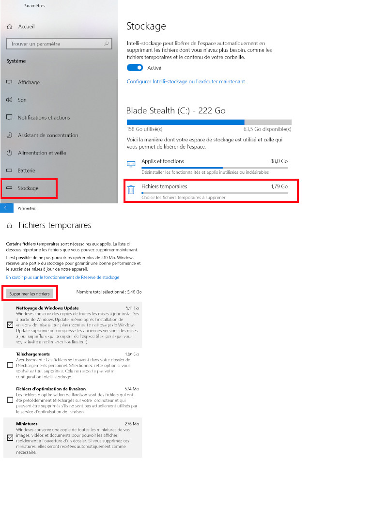 Comment g&eacute;rer les fichiers temporaires et inutiles sur Windows 10
