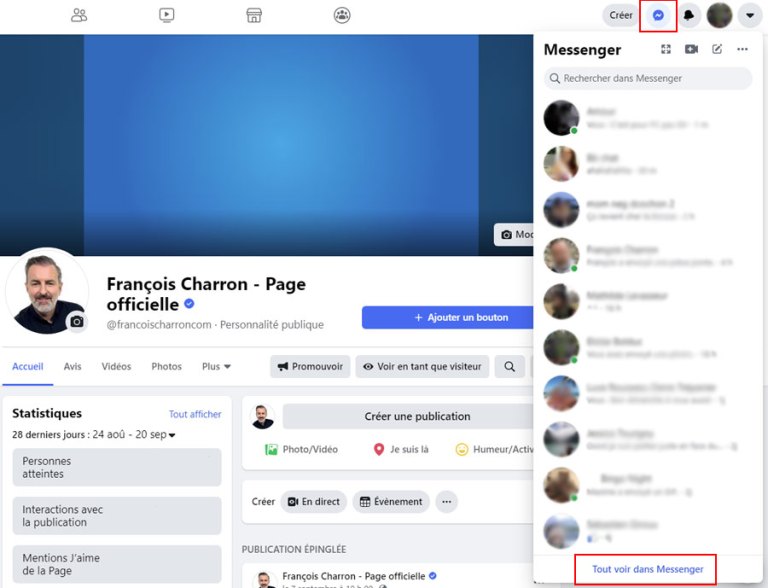 Tout voir dans Messenger conversations