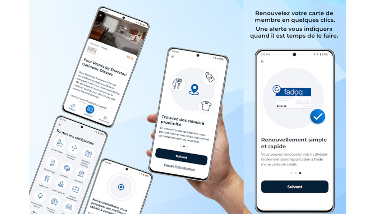 FADOQ application mobile t&eacute;l&eacute;phone intelligent iOS Android rabais personne &acirc;g&eacute;e
