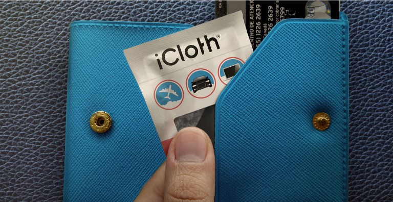 lingettes nettoyantes d&eacute;sinfectantes iCloth emballage individuel