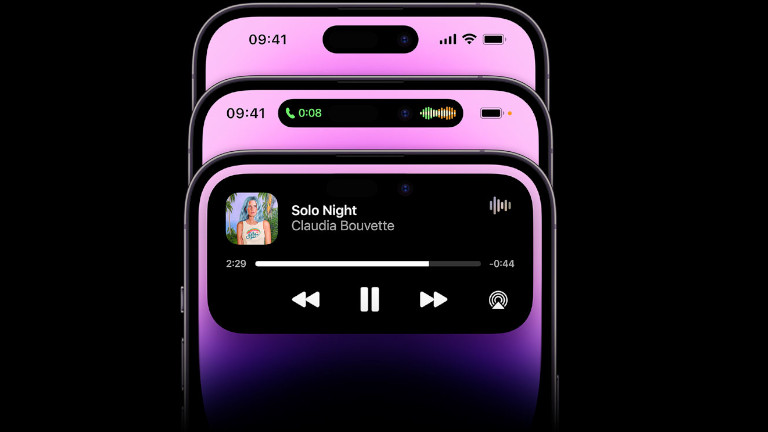 Le Dynamic Island permet de dynamiser l'encoche du iPhone 14 Pro en devenant un raccourcis vers nos applications et certaines fonctionnalités du téléphone. iPhone 14 Pro Dynamic Island