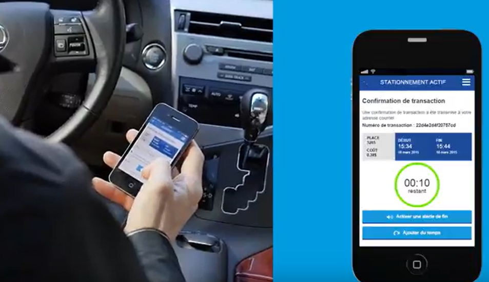 Application Copilote stationnement avec borne à Québec