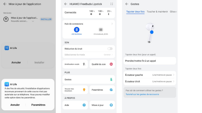 Le hic: l’app AI Life qui permet de personnaliser plusieurs commandes doit être téléchargée à l’externe. apercu application huawei ai life personnalisation commandes