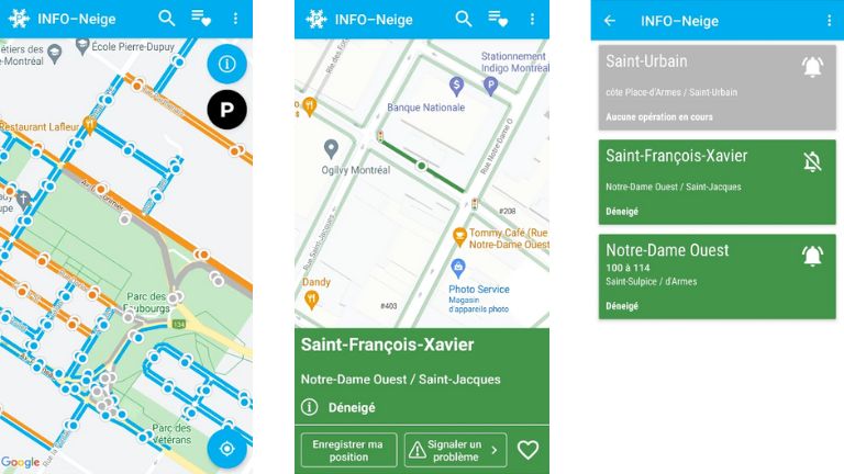 aper&ccedil;u application mobile info-neige MTL 