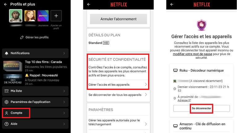 aper&ccedil;u comment activer fonction s&eacute;curit&eacute; Netflix