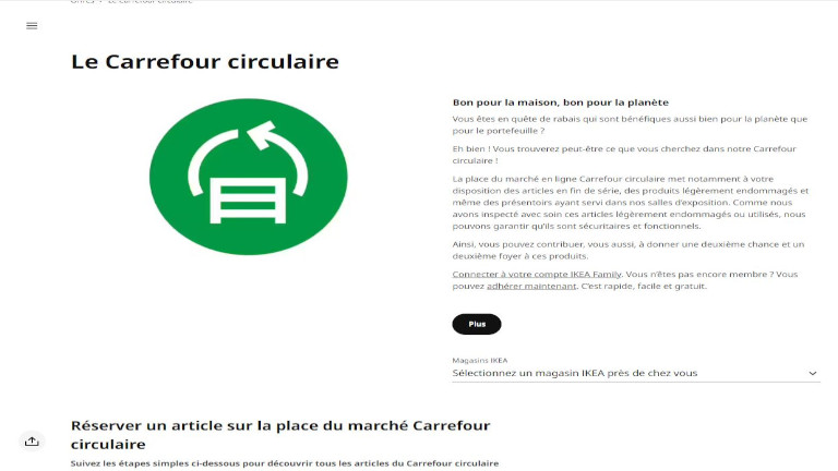 carrefour circulaire IKEA revendre vieux meubles programme revendez-les