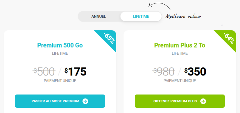 paiement unique solution lifestyle stockage pCloud