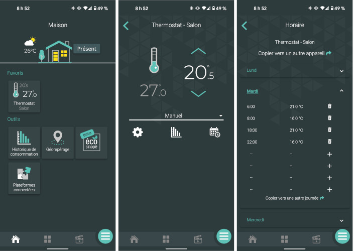 Le thermostat intelligent de Sinopé peut se contrôler via l’application Neviweb. Thermostat intelligent Sinopé application Neviweb