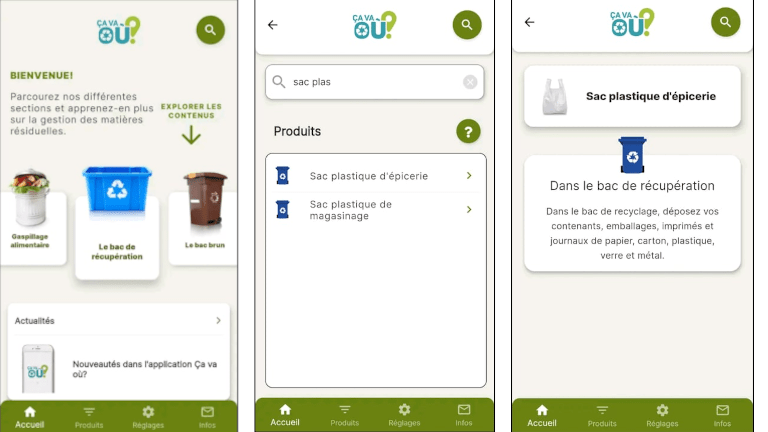 aperçu app mobile iOS Android Ça va où Recyc-Québec