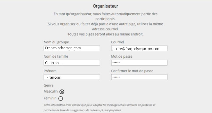 La création d’un groupe d’échange est vraiment très simple à créer, même pour les néophytes. aperçu tableau création groupe Pikkado pige Noël
