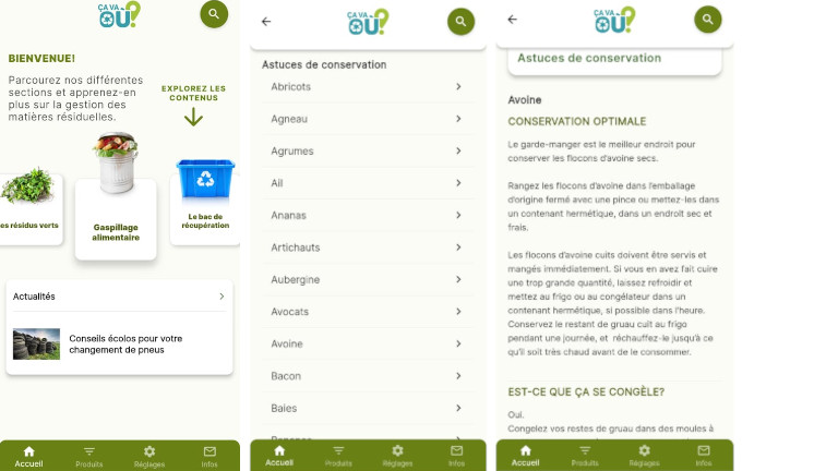L’une des fonctions les plus intéressantes de « Ça va où » est sans doute ses conseils alimentaires. éviter gaspillage alimentaire astuces conservation app Ça va où