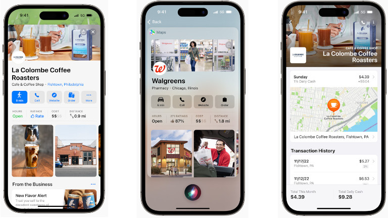 Personnalisez la fiche de votre entreprise sur l'application Plans grâce à Apple Business Connect. Apple Business Connect iPhone