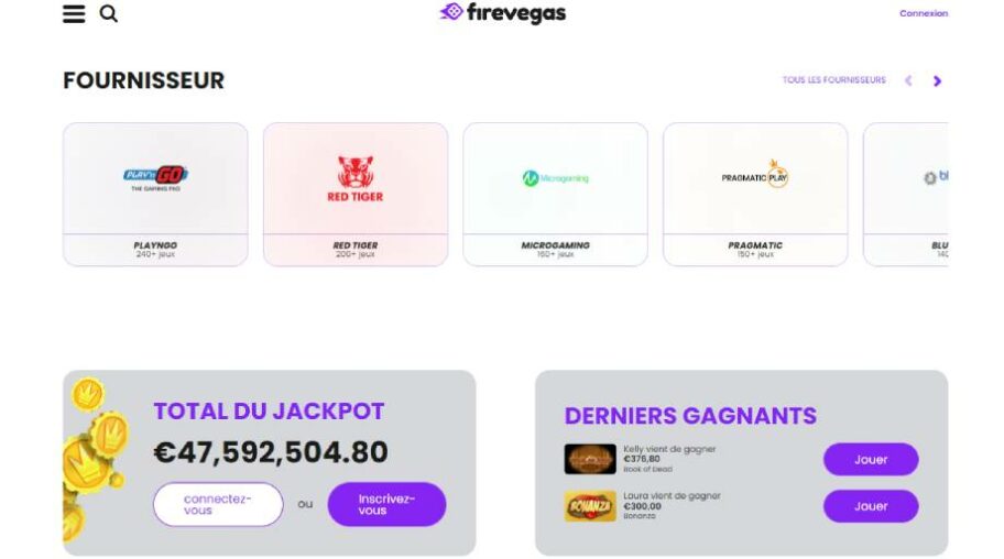 Fournisseurs de jeux&nbsp;firevegas casino