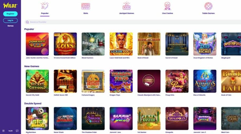 Wildz casino jeux