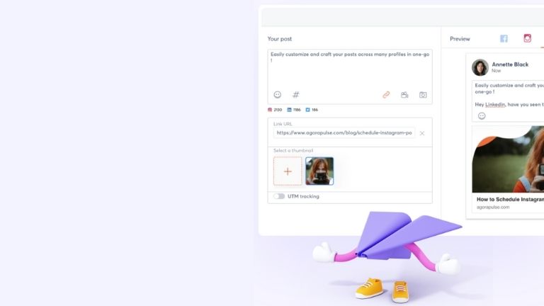 L'outil de publication prend la forme d'un calendrier éditorial et simplifie grandement la planification de contenu. agorapulse gestion médias sociaux outil publication