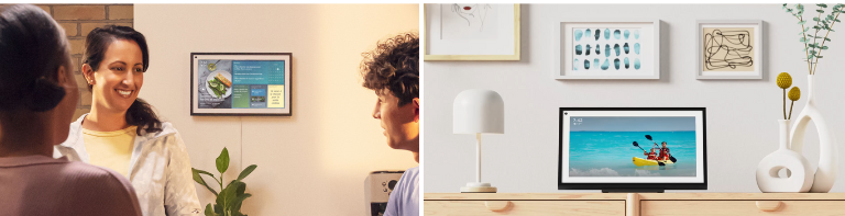 L’Echo Show 15 peut être accroché au mur ou être déposé sur une surface comme le serait un cadre. Amazon Echo Show 15 mural ou cadre