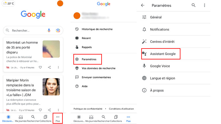 aper&ccedil;u comment ajuster sensibilit&eacute; assistant google divers appareils