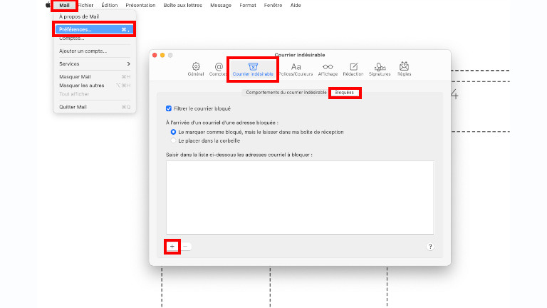 Comment bloquer adresse courriel Mail ordinateur 2e fa&ccedil;on