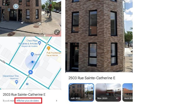 comment retourner dans le pass&eacute; sur google maps street view sur t&eacute;l&eacute;phone