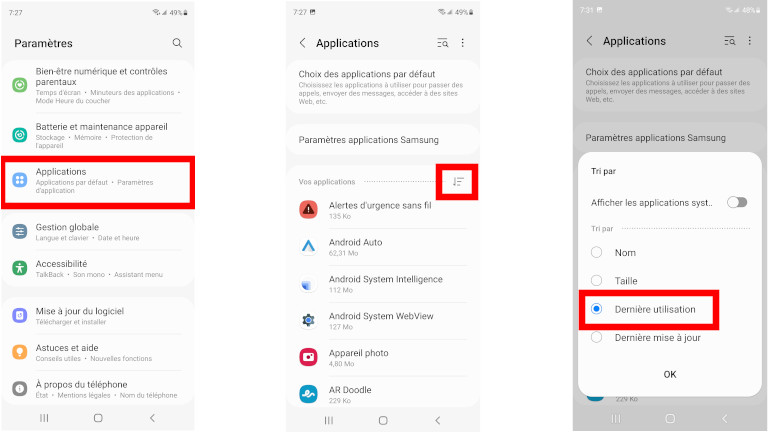 Comment suppimer applications inutilis&eacute;es Samsung