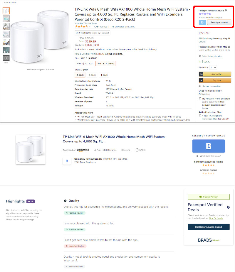 D&eacute;tecter les faux avis sur Amazon avec Fakespot