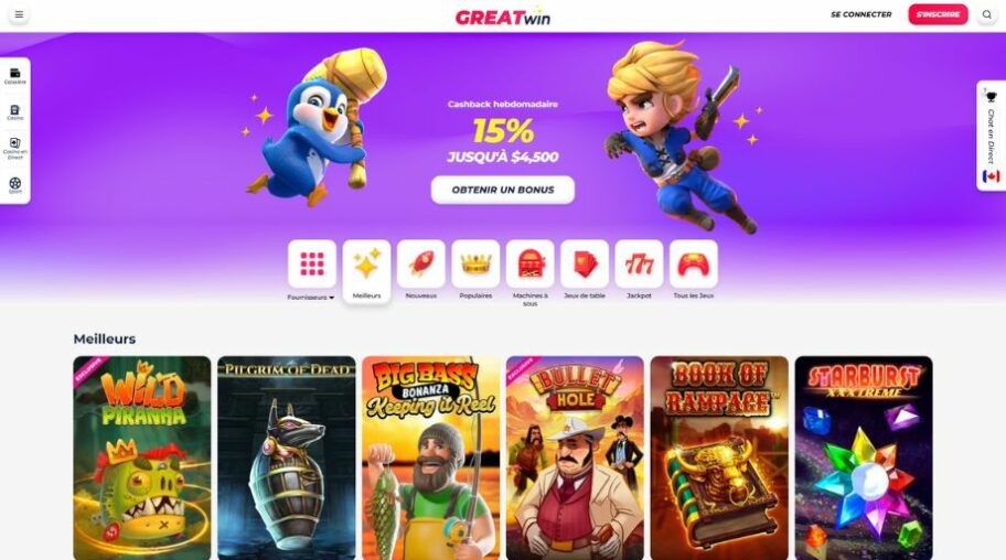greatwin casino jeux