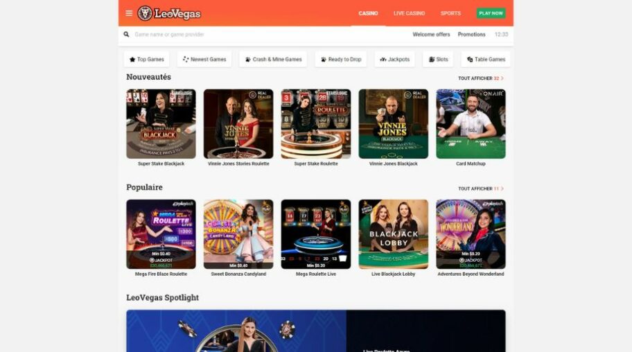 leovegas casino jeux