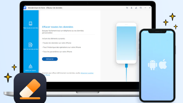 outil effaceur donn&eacute;es Dr. Fone Wondershare