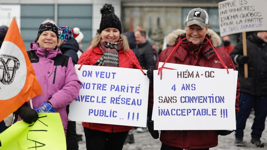 Grève des infirmières d'Héma-Québec