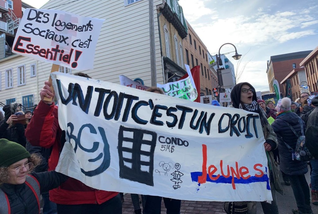 Manif FRAPRU crise du logement à Québec