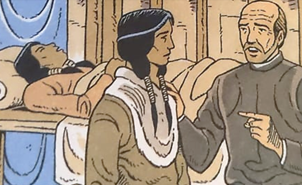 Funérailles chef huron Ignace Saouhenhohi