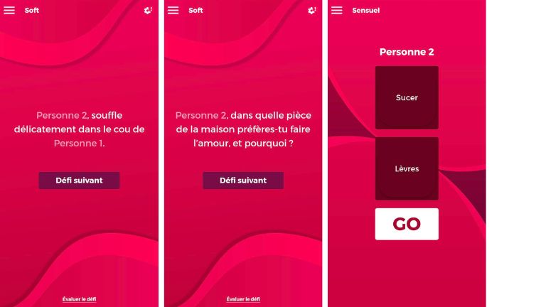 aper&ccedil;u des jeux sur Jeu Couple d&eacute;fis &eacute;rotiques d&eacute;s coquins