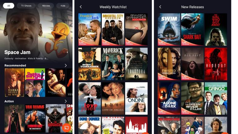 Tubi crée des listes intéressantes qui facilite notre navigation au travers d’un aussi grand catalogue. aperçu des listes de visionnement proposées sur Tubi