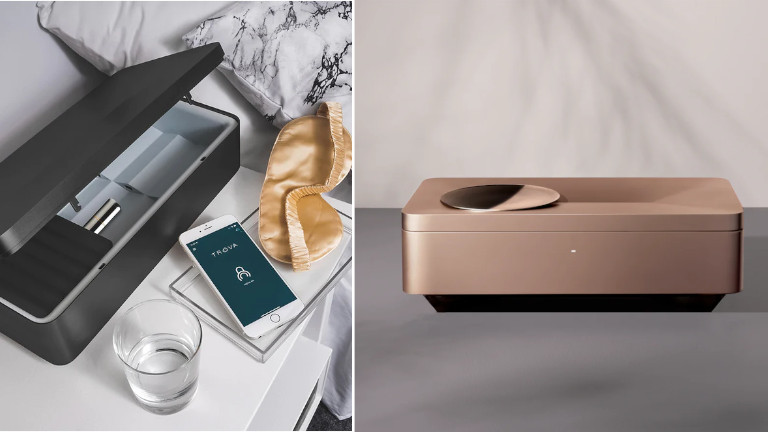 Le coffre-fort Trova Homa peut être dévérouillé à partir de notre téléphone intelligent grâce à l'application mobile. Coffre-fort-Trova Home téléphone