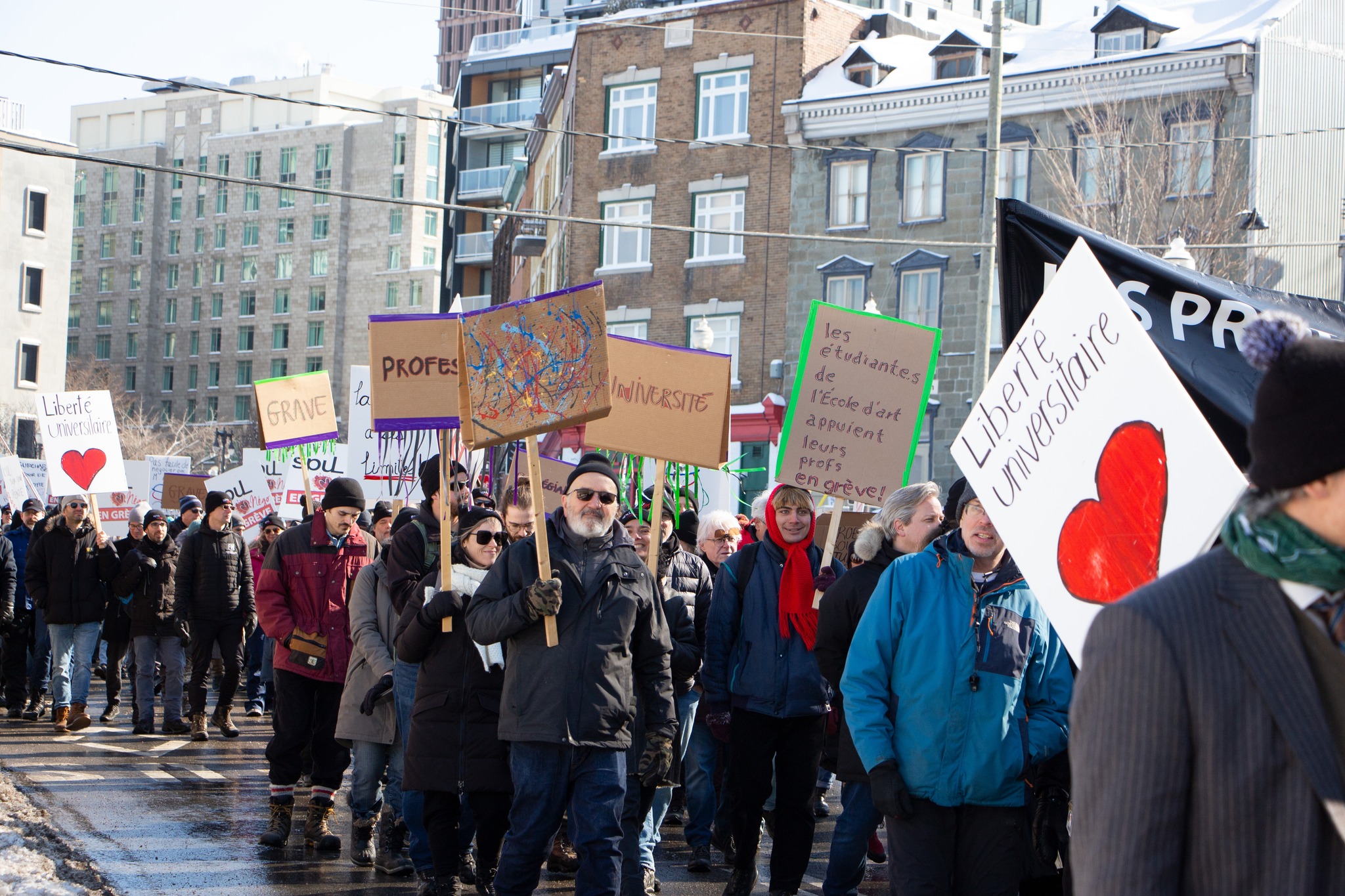 Manifestation SPUL gr&egrave;ve &agrave; Qu&eacute;bec