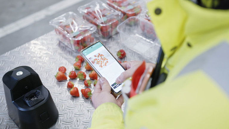 Avec sa technologie, OneThird cherche à réduire le gaspillage alimentaire dans les chaines d'approvissionement. OneThird lecteur infrarouge état des fruits et légumes.