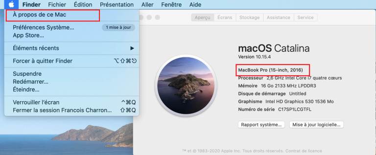 MacOs Big Sur savoir quel mod&egrave;le Mac Apple