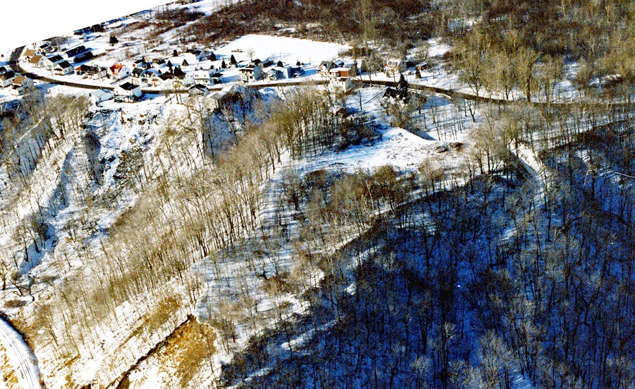 Vue aérienne site fort Jacques-Cartier à Cap-Santé
