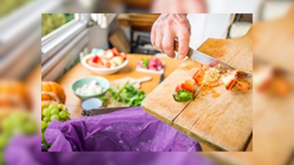 Sacs mauve collecte résidus alimentaires