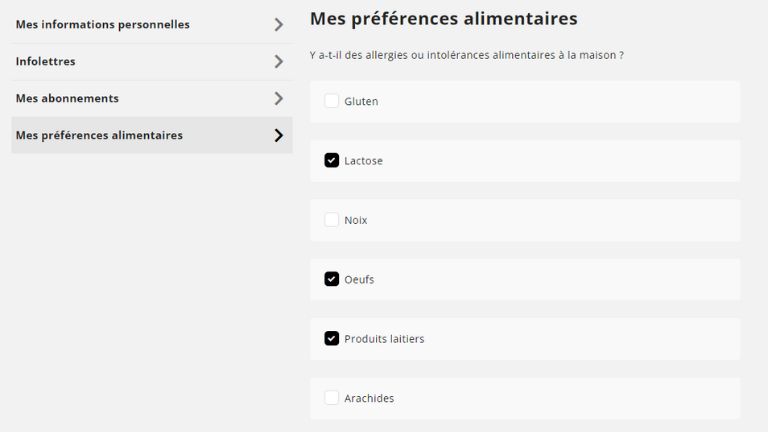 aper&ccedil;u changement de pr&eacute;f&eacute;rences site ricardo ia