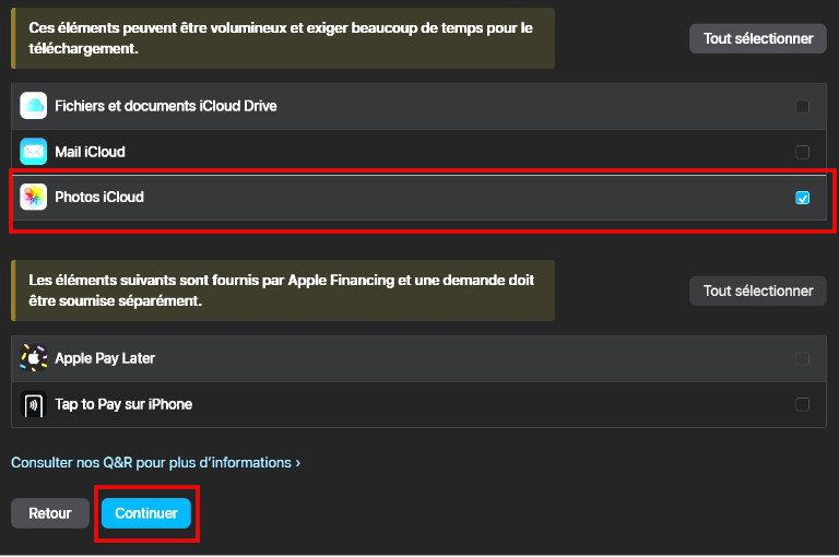 T&eacute;l&eacute;charger photos iCloud Apple