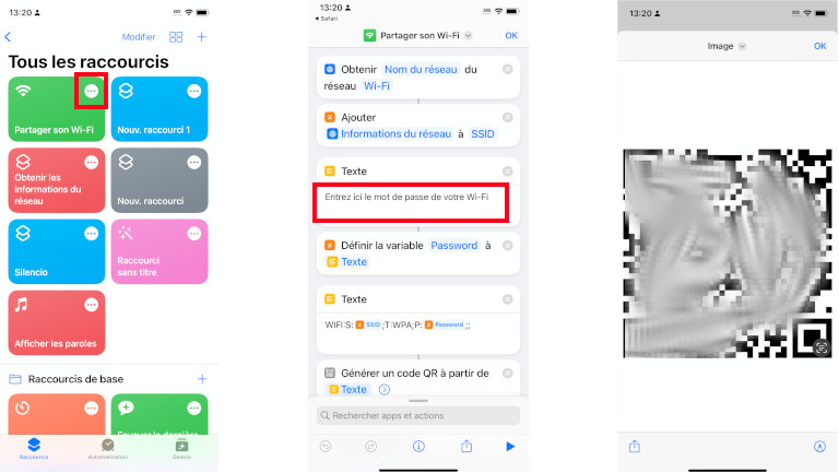 Comment g&eacute;n&eacute;rer code qr r&eacute;seau wifi iPhone